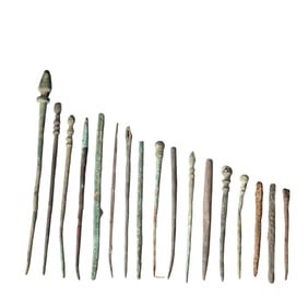 Lot of 17 Ancient Roman-Greek Bronze Hair Pins