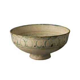 Medieval Near Eastern Pottery Bowl with Unique Design