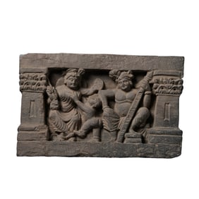 2nd century Gandhara bluestone Buddha tablet