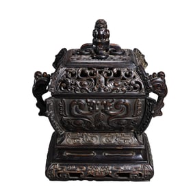 Chinese Qing Dynasty rosewood incense burner