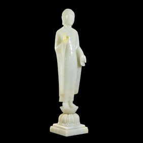 Chinese Qing Dynasty Hetian Jade Buddha