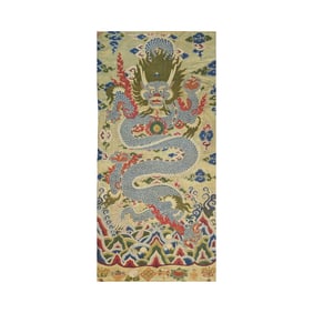 Chinese Qing Dynasty dragon-patterned kesi hanging screen
