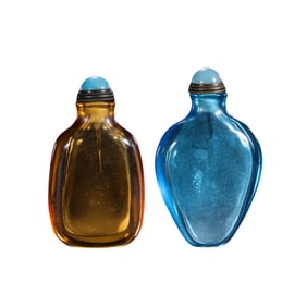 A pair of Chinese Qing Dynasty glass snuff bottles