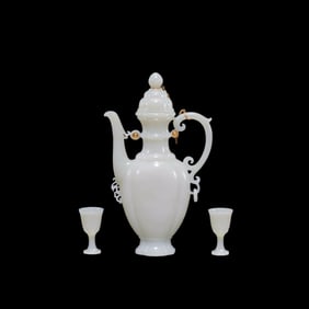 A group of Chinese Liao Dynasty Hetian jade wine jugs