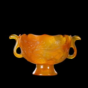 Agate Cup with Dragon Design from the Liao Dynasty, China