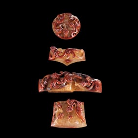 A set of Chinese Han Dynasty agate sword ornaments