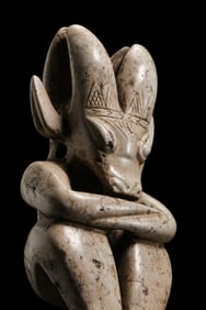 Chicken bone and white jade sun god statue from the Hongshan period of the Neolithic Age in China