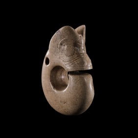 Chinese Neolithic Hongshan Culture Chicken Bone White Jade Pig Dragon