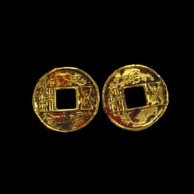 A set of Chinese Han Dynasty pure gold coins