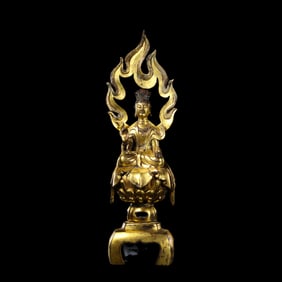 A Chinese Northern Wei Dynasty gilt-bronze seated Buddha statue
