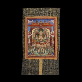 Chinese Buddhist thangka from the Kangxi period of the Qing Dynasty