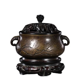 Double-eared covered censer from the Xuande period of the Ming Dynasty, China
