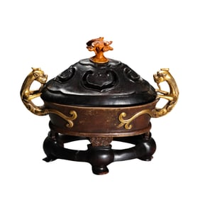 Bronze double-handled cover censer from the Xuande period of the Ming Dynasty, China