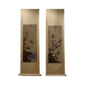 Flower and Bird Screen - Jiang Tingxi