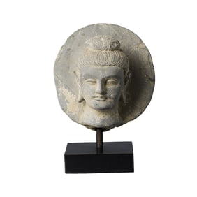Gandharan Stone Buddha Head