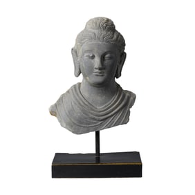 Gandharan Grey Schist Buddha Bust