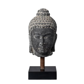 Gandharan Black Schist Buddha Head
