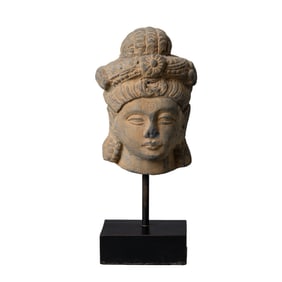 Gandharan Stone Bodhisattva Head