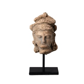 Gandharan Stone Bodhisattva Head