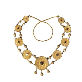 Solid Gold Floral Medallion Necklace