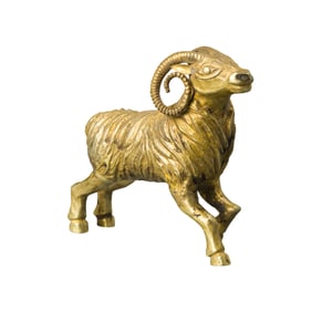 Solid Gold Ram-Shaped Ornament