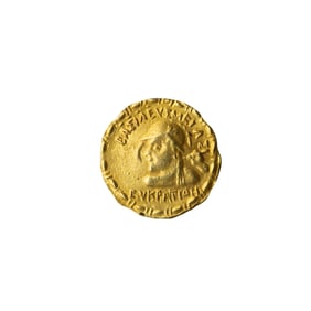 Gold Coin of Eucratides I, Greco-Bactrian Kingdom