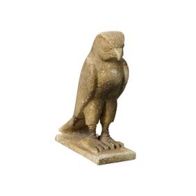 Ancient Egyptian Limestone Falcon Statue