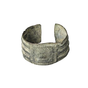 Bronze Bracelet with Geometric Design