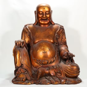 Gilded Wood Seated Buddha Statue, Ming Dynasty