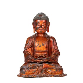 Gilt-Lacquered Bronze Seated Buddha