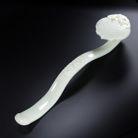 Qing Dynasty, Qianlong Period (1736–1795)Hetian White Jade Ruyi Scepter