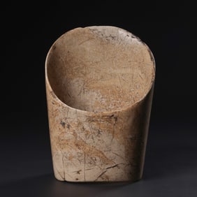 Chicken-Bone White Jade Horse-Hoof Shaped Tube, Hongshan Culture