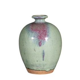 Jun Ware Sky-Blue Glazed Vase with Purple Splashes, Song Dynasty