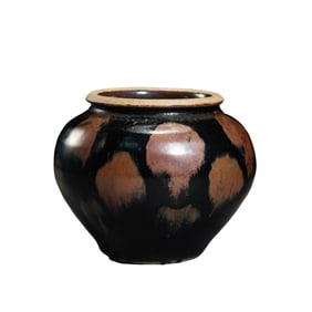 Cizhou Ware Black-Glazed Jar with “Embroidered?? Pattern