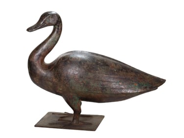 Bronze Goose Figure