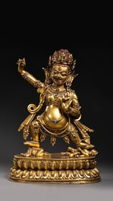 Gilt Bronze Standing Wrathful Deity, Tibet