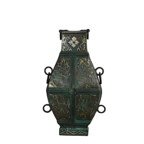 Warring States Bronze Vessel Inlaid with Gold and Silver, Decorated with Mythical Beasts