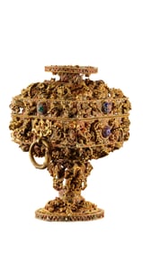 Tang Dynasty Pure Gold Ritual Vessel with Gem Inlays