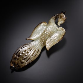 Warring States Hetian Jade Phoenix-shaped Ornament