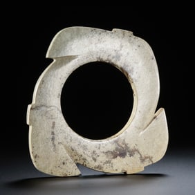 Hetian Jade “Tooth-shaped?? Bi Disc, Shijiahe Culture