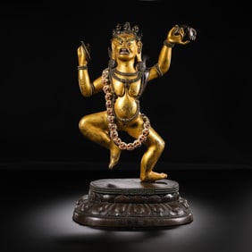 Gilt Bronze Wrathful Protector Deity from the “Six Grades Buddha Pavilion