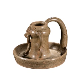 Yue Ware Celadon Ewer with Beast-Head Handle