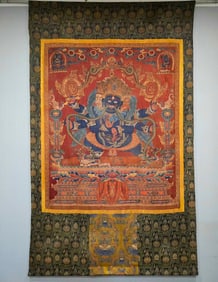 Qing Dynasty Kesi Thangka “Vajrapani with Consort
