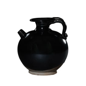 Tang Dynasty Gongxian Kiln Black-Glazed Ewer