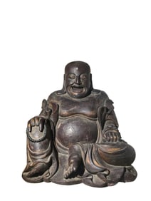 Ming Dynasty Bronze Seated Laughing Buddha (Budai)