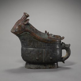 Western Zhou Bronze Jia with Animal-Head Motif