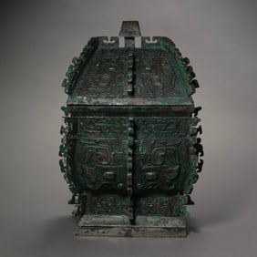 Western Zhou Bronze Square Zun with Taotie Motif