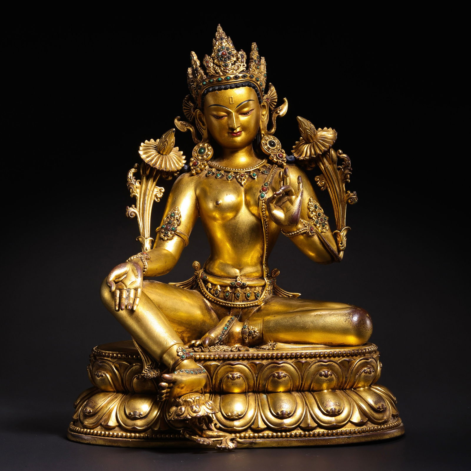 16th Century Tibetan Gilt Bronze Seated Buddha (1 of 11)
