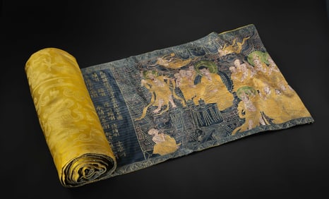 Qing Dynasty Kesi Woven Buddhist Scripture Scroll