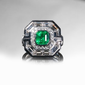 Emerald and Diamond Ring